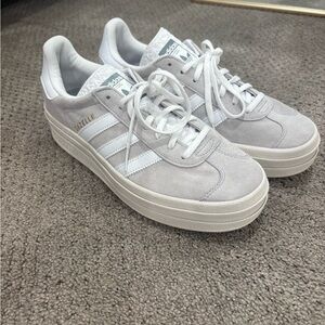 Adidas Light Gray Platform Sneakers